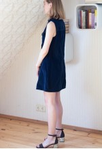 Dark blue navy sleeveless pinafore dress