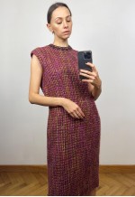 Vintage Pink Tweed Pencil Dress