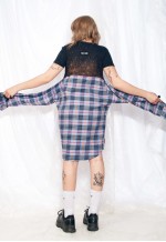 Vintage Shirt Dress Y2K Reworked One-off Grunge Midi