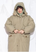 Vintage 90s Oversized Leather Down Puffer Coat