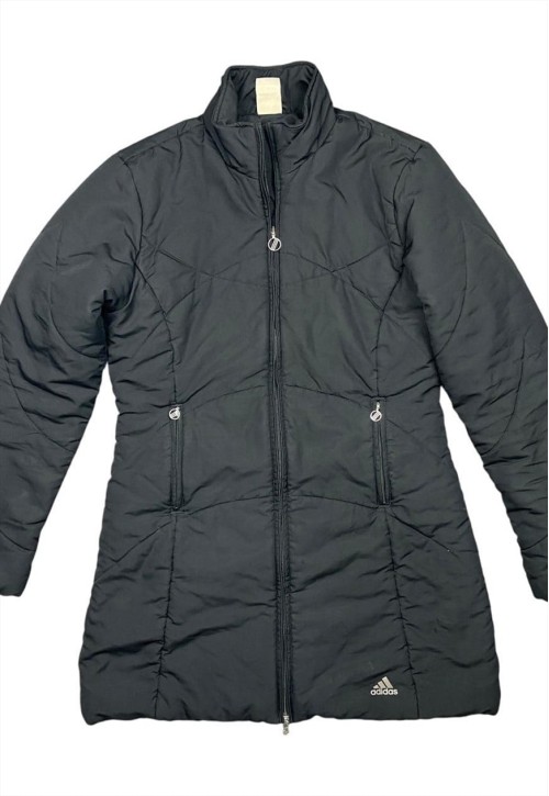 Vintage Ladies Black Padded Longline Jacket