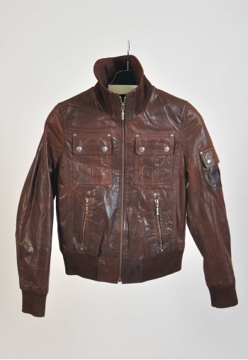 Vintage 00s leather jacket in brown