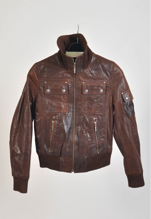 Vintage 00s leather jacket in brown