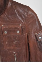 Vintage 00s leather jacket in brown
