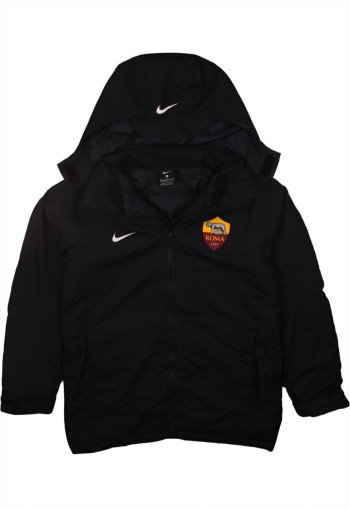 Vintage 90's Windbreaker Roma Hooded Full Zip Up Black