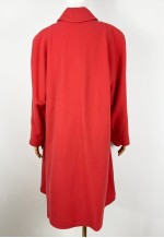 Vintage Coral Pink Wool Coat, Pure Wool Long winter coat