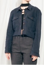 Reworked Vintage Denim Jacket 80s Feminist Graphic Shacket
