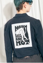 Reworked Vintage Denim Jacket 80s Feminist Graphic Shacket