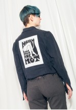 Reworked Vintage Denim Jacket 80s Feminist Graphic Shacket