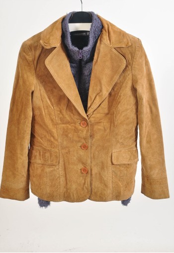 Vintage Lightweight 00s suede leather blazer jacket